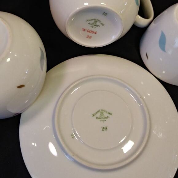 SALE 16Pc. Johann Haviland Coup Tea Set Pastel on White Gold Trim - Picture 15 of 15